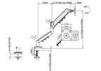 D-MOUNT D90 metal alumin 2-10KG 13"-32" monitor desktop stand mount gas spring arm full motion rotate clamp 0-60mm grommet