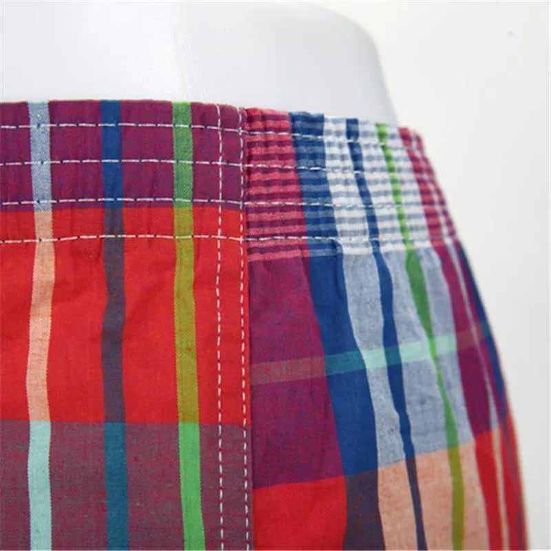 High Quality Brand 4-Pack Men's Boxer Shorts Woven Cotton 100% Classic Plaid Combed Male Underpant Loose Breathable Oversize