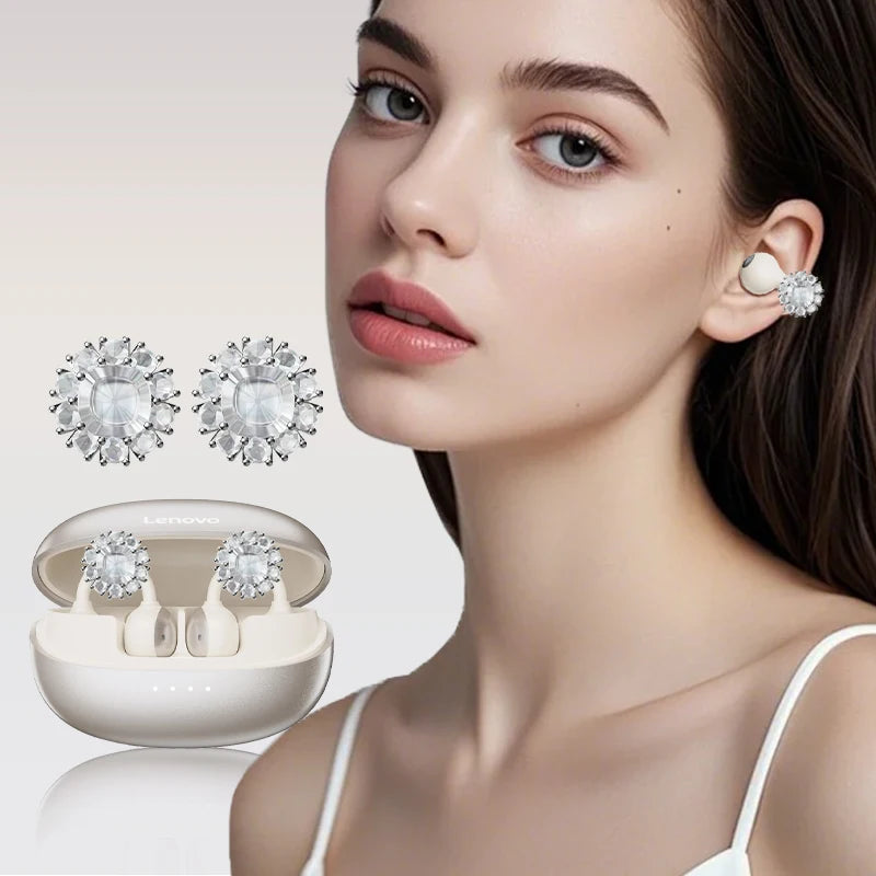 Lenovo LK6 Over Ear Wireless Bluetooth 5.4 Headphones Sound Quality Noise Reduction Ear Clip Earphones Long Endurance Earsets