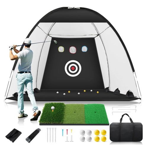 Golf Professional Practice Net Golf Hitting Cage Indoor Outdoor Exercise Practice Training Auxiliary Tool High Impact Hitting