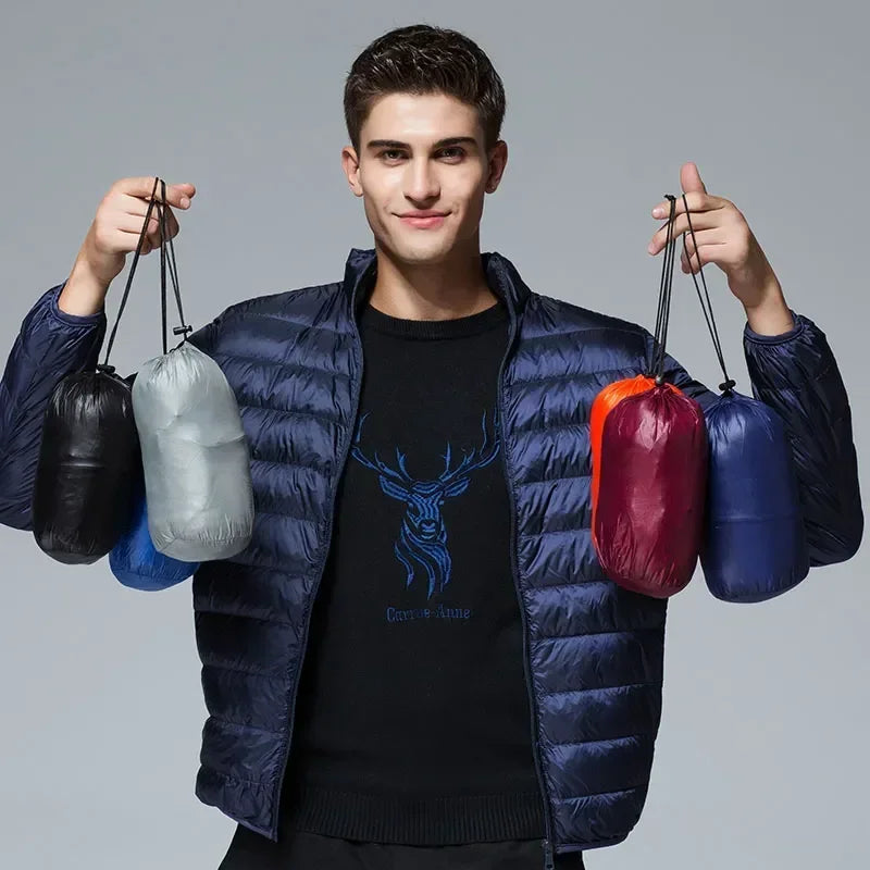 UETEEY Autumn Winter New Ultra Light White Duck Down Jacket Men Waterproof Casual Outdoor Portable Lightweight Male Padded Coats Main image