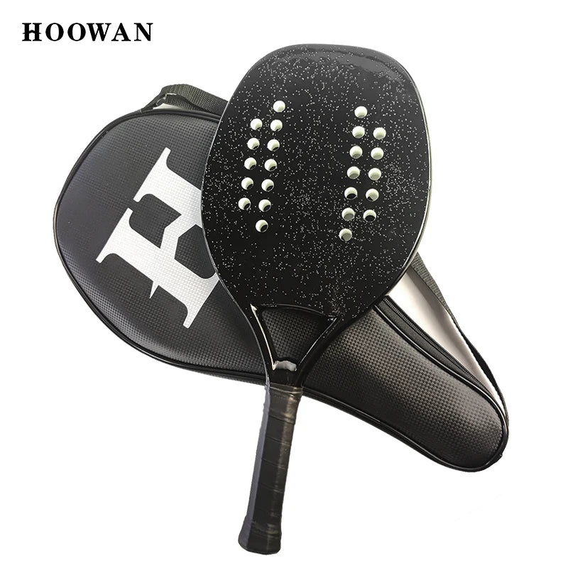 HOOWAN BLACKSHARK Beach Tennis Racket Carbon UD Graphite Rough Surface Soft White EVA Core Racket Beach Tennis 22MM Main image