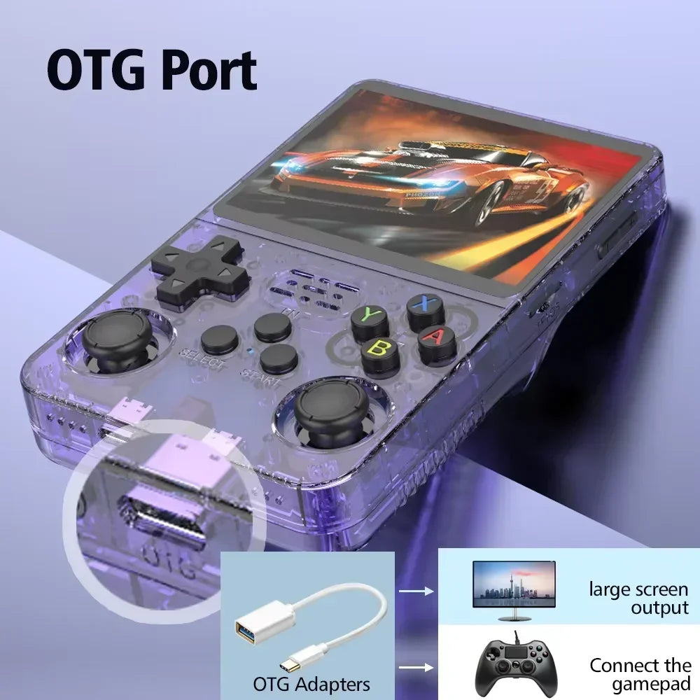 R36S Retro Handheld Video Game Console Linux System 3.5 Inch IPS Screen Portable Pocket Video Player R35S 64GB 15000 Games