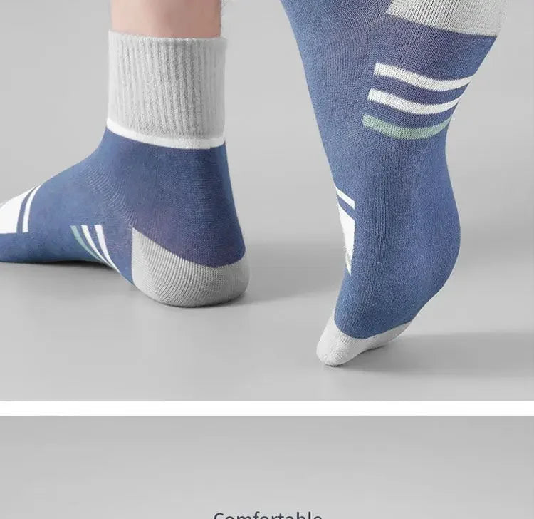Men's 100% Cotton Casual Socks for Spring and Summer, Men's Antibacterial & Deodorant Business Socks, High-Quality Sports Socks