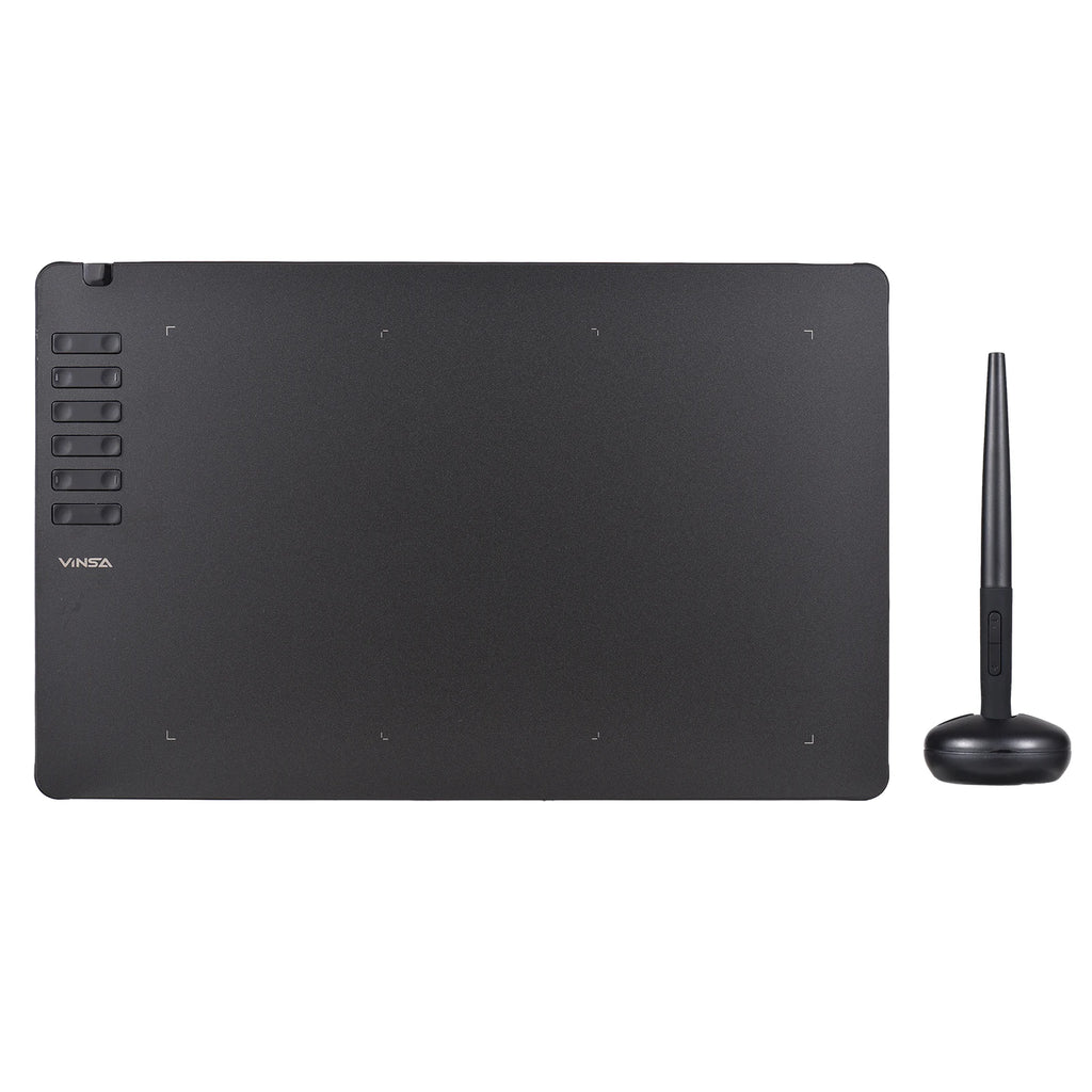 VINSA T1161 Graphics Drawing Tablet Ultra-thin Art Creation Sketch with Battery-free Stylus 8 Pen Nibs 8192 Levels Pressure