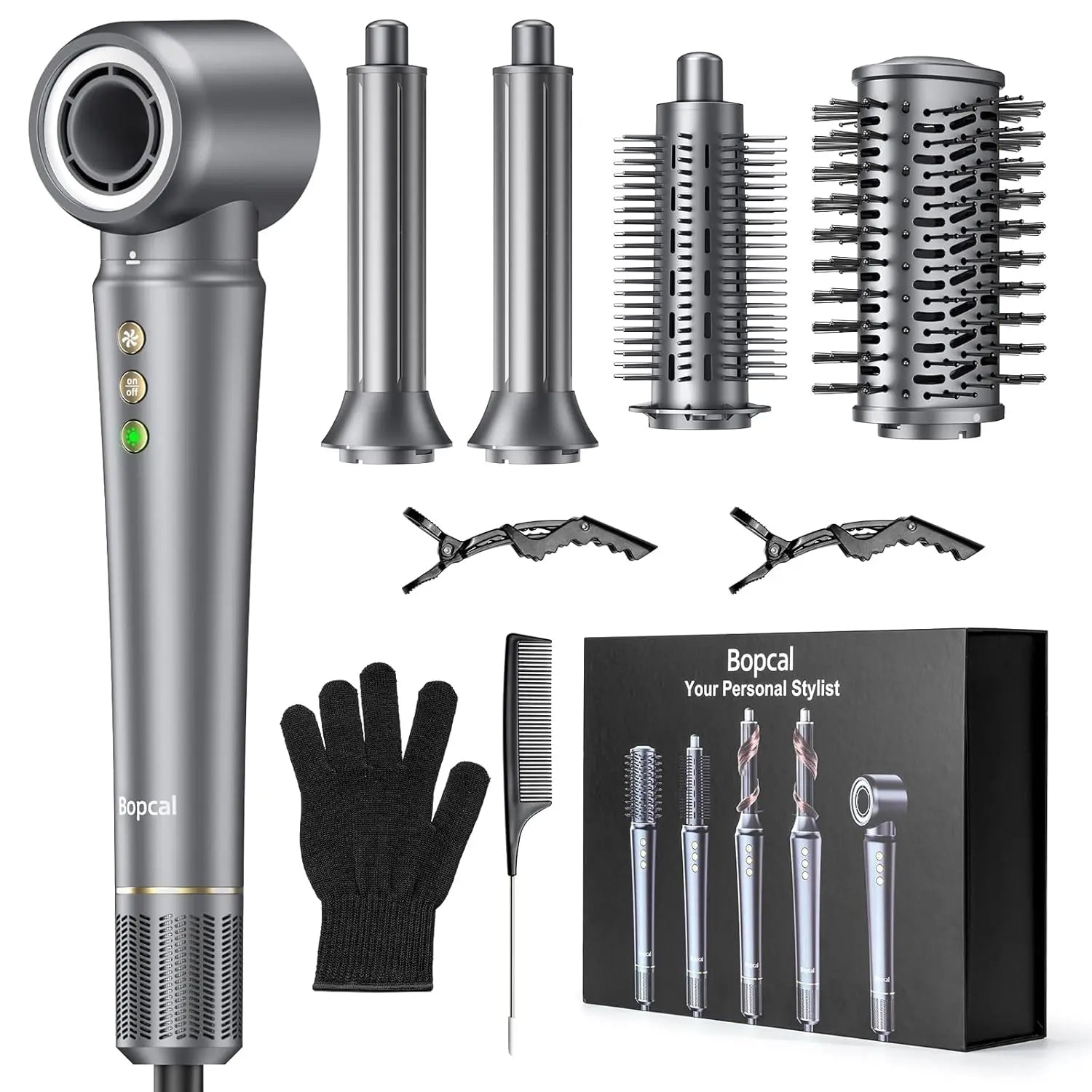 5 in 1 Hair Dryer,Multi Styling Tool,Straightener & 32mm Curling 300 Million Negative Ions Hair Care 1-3 Mins Quick Drying Gifts Main image