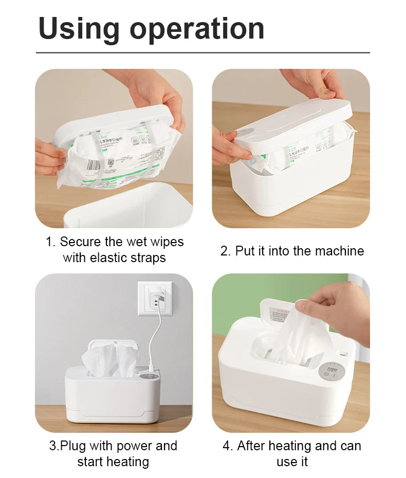 Baby Wipes Heater Wet Towel Dispenser Thermostat Warmer Tissue Paper Case Napkin Electric Heating Insulation Storage Box Holder
