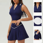 Tennis Skirt Sets Sports Fitness Golf Badminton Running Leisure Sports Short Skirts Workout Clothing Gym Yoga Suits for Women