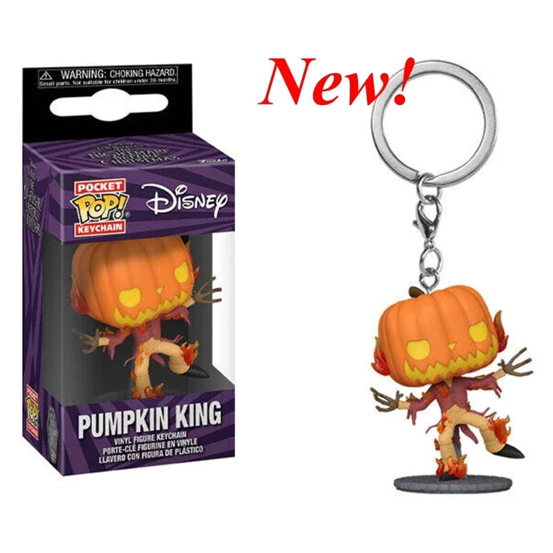 New FUNKO Keychains Disney Demona Princess Bella Ariel Alice Anna Elsa Bell Jack Sally stitch Action Figure Toys Ornaments