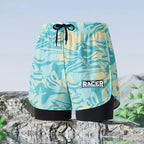 Adult Swimming Trunks Men Boxer Brief Swimsuit Set New Beach Adult Beach Shorts Quick Drying Surf Trunks with Lining Swim Pants