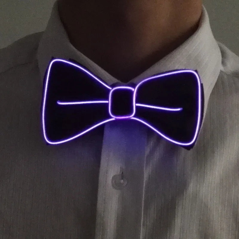 LED Glowing Bow Ties for Men Light Up Ties Personalized Night Club Concert Masquerade Accessory for Carnival Decor