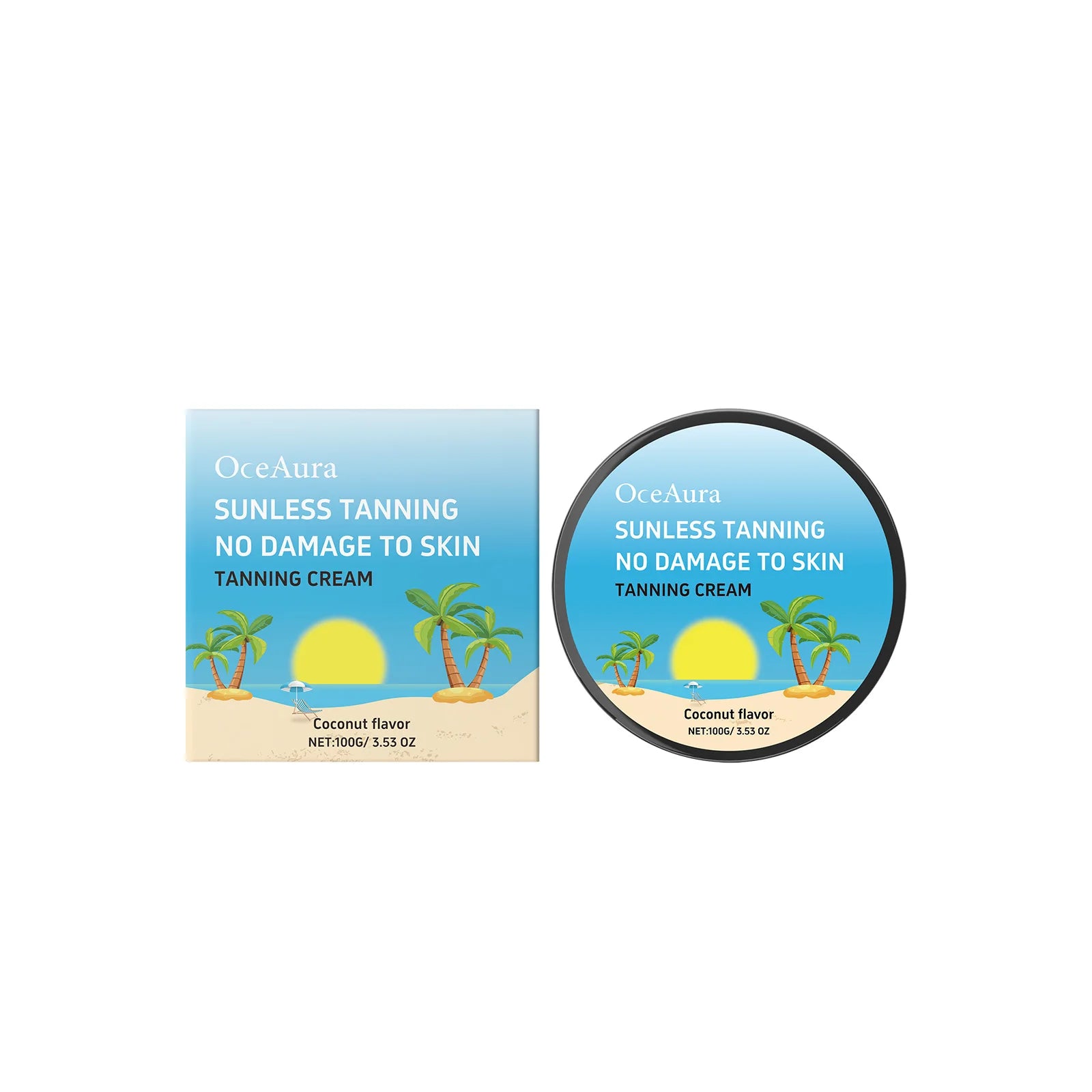 Coconut Tanning Intensive Moisturizing Body Cream Gentle Formula Sun-Free Natural Tan Enhances Color Development Non-Greasy