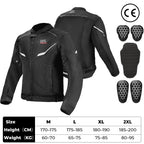 Summer Motorcycle Jacket Men's Riding Clothing Breathable CE Protector Gear Soft Mesh Inner Outdoor Motocross Outfit Off-road Cycling