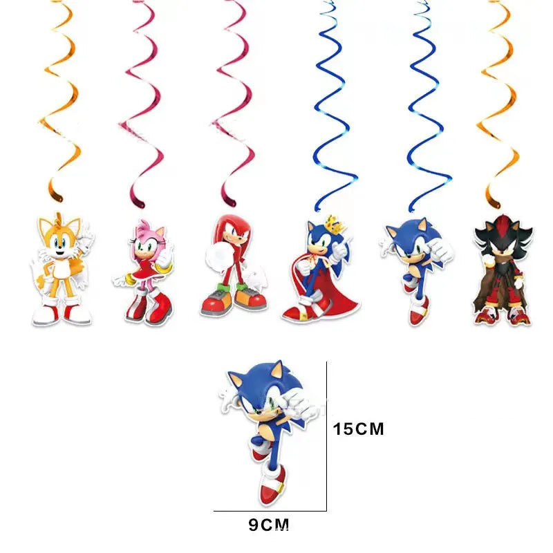 Sonic Birthday Party Decoration Game Hedgehog Balloons  Action Figure Party Paper Plate Towel Cup Tablecloth Toy Kid Gifts