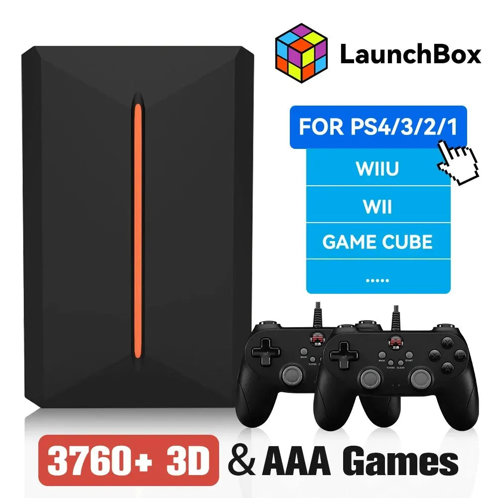 3760+ 3D/AAA Games for PS4/PS3/PS2/Switch/WII/WIIU/N64/DC Etc Portable 500GB Launchbox External Gaming Hard Drive for Windows PC