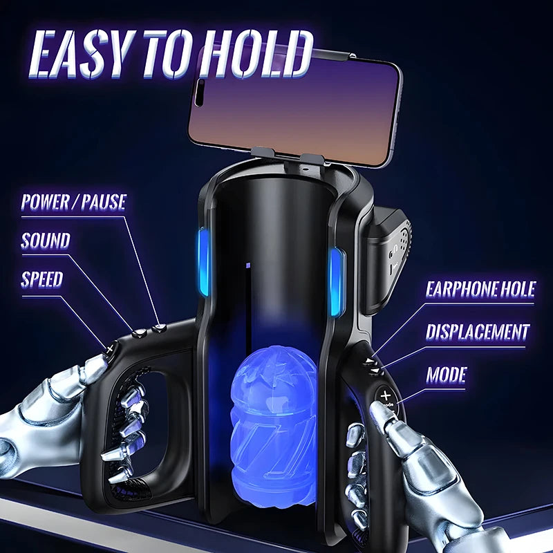 Dual Handles Leten King Sex Machine Electric Thrusting Male Masturbator Orgasm Adult Toys 2 Soft Sleeve Voice Penis Stimulator