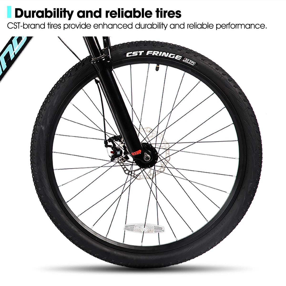 HILAND 26 inch aluminum alloy mountain bike for men and women, 21 speed bike with mechanical disc brakes, front suspension fork