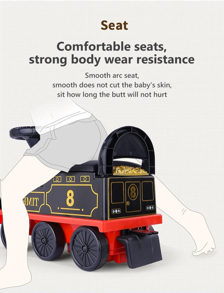 Kids Train Riding Toy Ailway Classical Electric Model Can Carry A Small Train Rail Car Children's Baby Walker Stroller Toys Boys