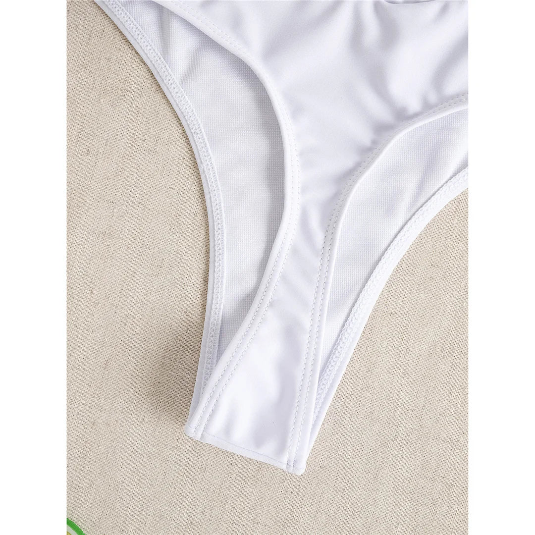 S - XL High Waist High Leg Cut Bikini Bottom Swim Brief Women Swimwear Female Bather Brazilian Tanga Panties Underwear K7095