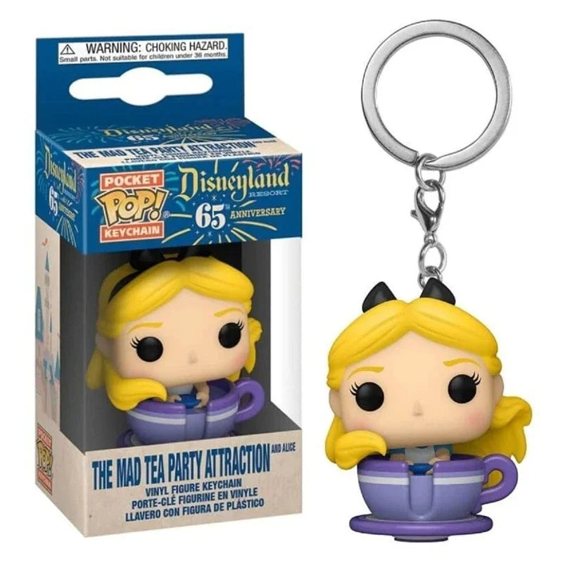 New FUNKO Keychains Disney Demona Princess Bella Ariel Alice Anna Elsa Bell Jack Sally stitch Action Figure Toys Ornaments