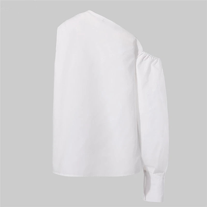Sexy Off Shoulder Women Shirts Summer Lantern Sleeve Blouse Casual Loose Solid Tops Lady Elegant Blusas Femme Streetwear Shirt