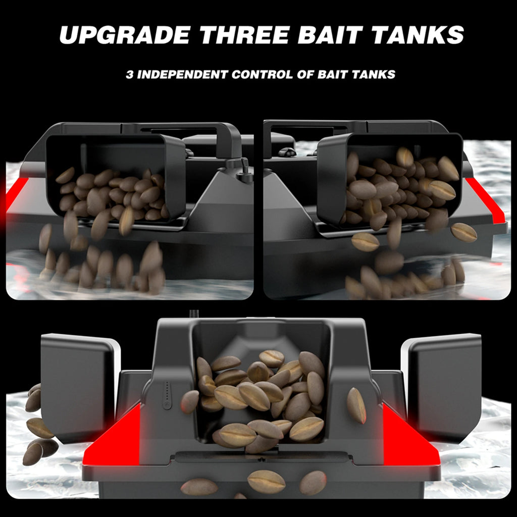 Modern GPS Fishing Bait Boat with 3 Bait Containers 12000mAh Wireless Bait Boat with Automatic Return Function Various styles