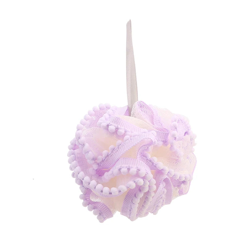 Soft Mesh Bath Sponge Balls Skin Cleaning Brush Shower Puff Body Cleaner Exfoliating Scrubbers Bath Flower Bathing Accessories