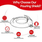 Pouring Shield Splash Guard, Detachable Flip Top Lid for KitchenAid 4.5-5QT Tilt Head Stand Mixer, Mixer Bowl Accessories