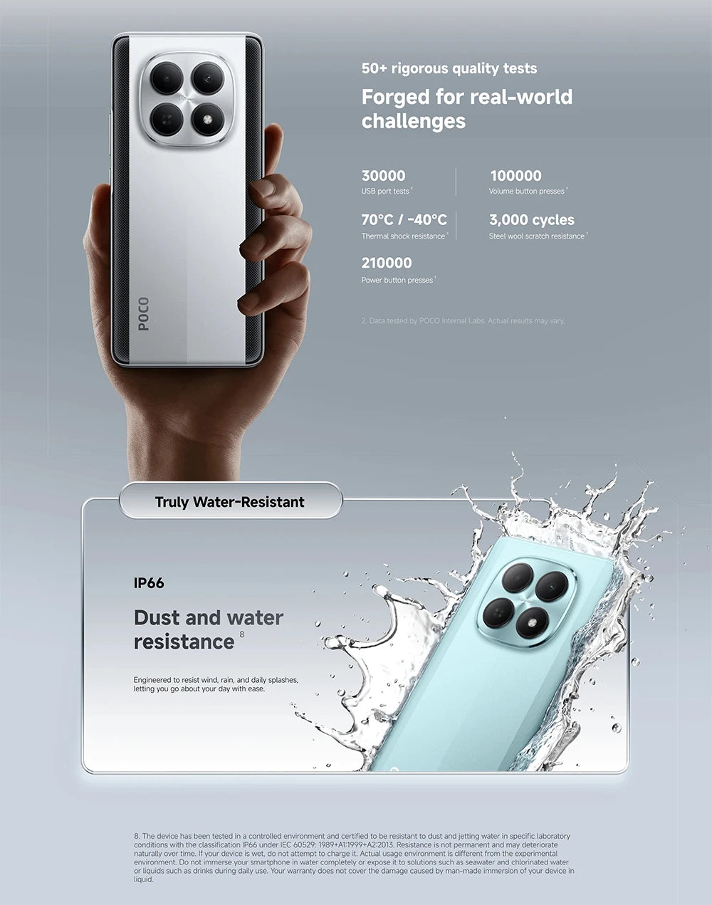 Global Version POCO M8 5G smartphone 5G 6.77" Snapdragon® 6 Gen 3 Mobile Platform 45W charging 50MP main camera IP66 NFC Xiaomi