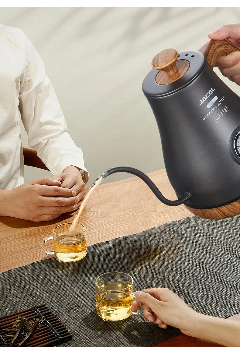 800W Electric Kettle Long Spout Coffee Kettle Tea Pot Hand Brewing Coffee Pot Tea Maker with Temperature Controller 1L