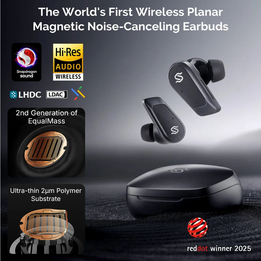 EDIFIER S10 Planar Magnetic ANC True Wireless Earbuds Hi-Res LDAC Bluetooth 5.4 Earphones 6 Mics 28H Battery