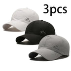 Couple's 3-Pack Quick Dry Breathable Baseball Caps, Lightweight Mesh Sun Hats for Running & Outdoor Activities