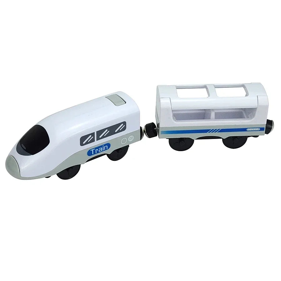 Train Track Wooden Train Toys Magnetic Set Electric Car Locomotive Diecast Slot Fit All Wood Brand Biro Railway Tracks For Kids
