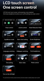 Touch Screen Bluetooth Headphones 144 Languages Real-time Translation Headphones Wireless Open Ear Clips Sports Gaming Earphone