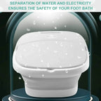 Folding Foot Bath Massager with Heat Vibration 4 Rollers Temperature Control Wireless Remote Foot Spa for Pain Relief Home Use