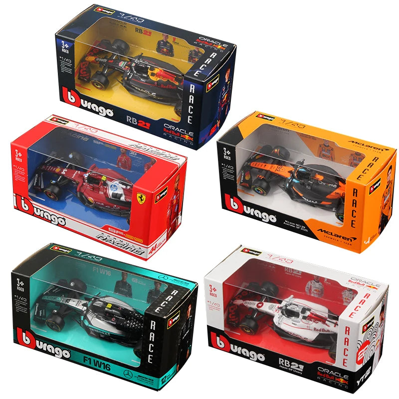 Bburago 1:43 2025 F1 Alloy Car Model Formula Racing Die Cast Toy SF25 RB21 W16 MCL39 Red Bull Mercedes Ferrari McLaren Main image