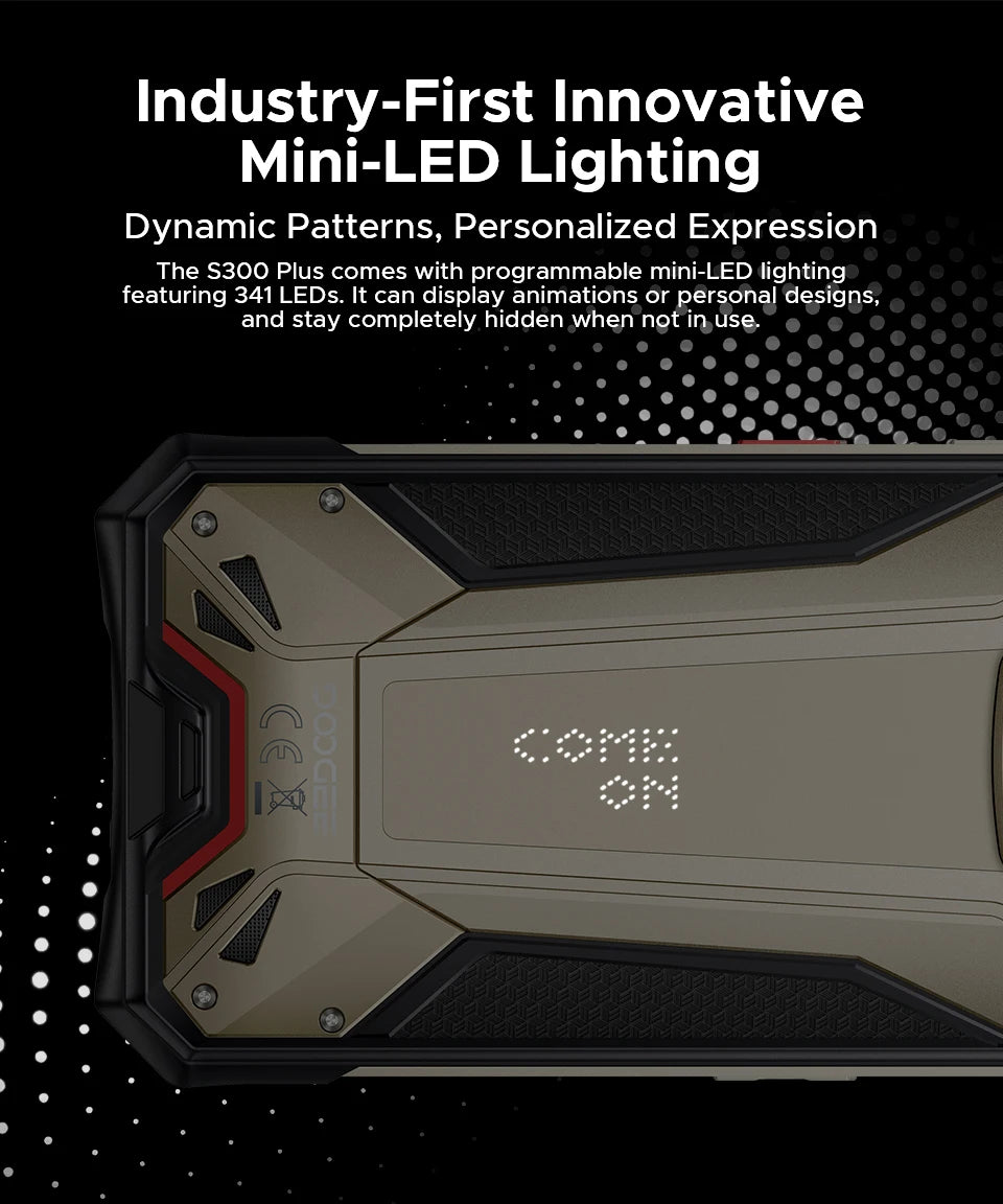 World Premiere DOOGEE S300 Pro Rugged Phone 48GB+512GB Dimensity 8300 6.78" FHD+ 11000mAh Battery 66W 200MP Camera Android 16