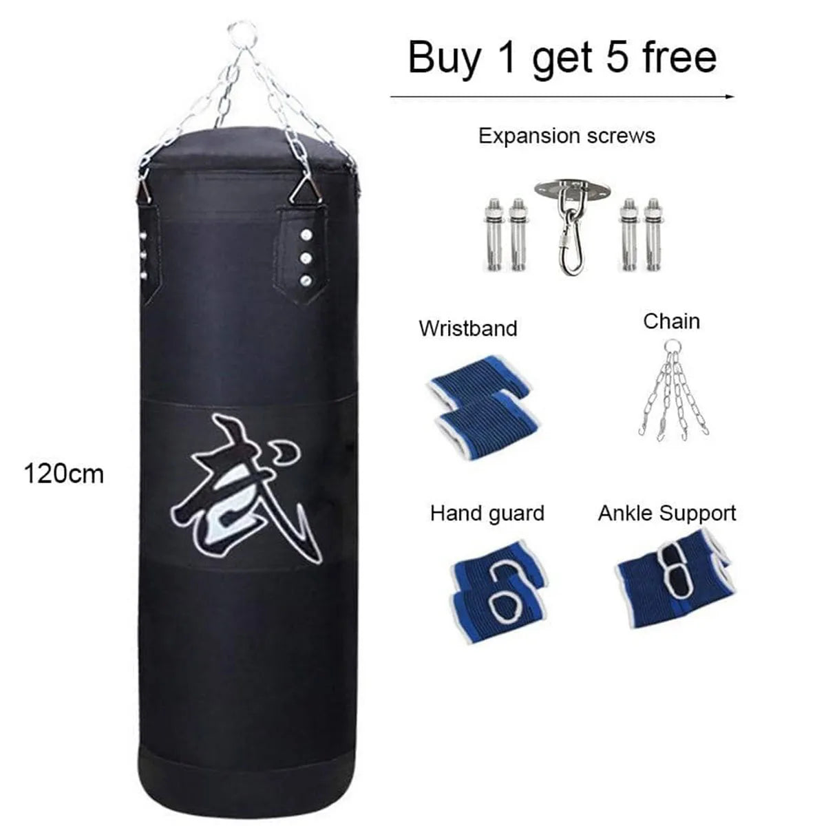Heavy Punching Bag Set with Ceiling Hook Steel Chain Hanging Heavy Bag for Adults Muay Thai MMA Taekwondo Home Gym Training Main image