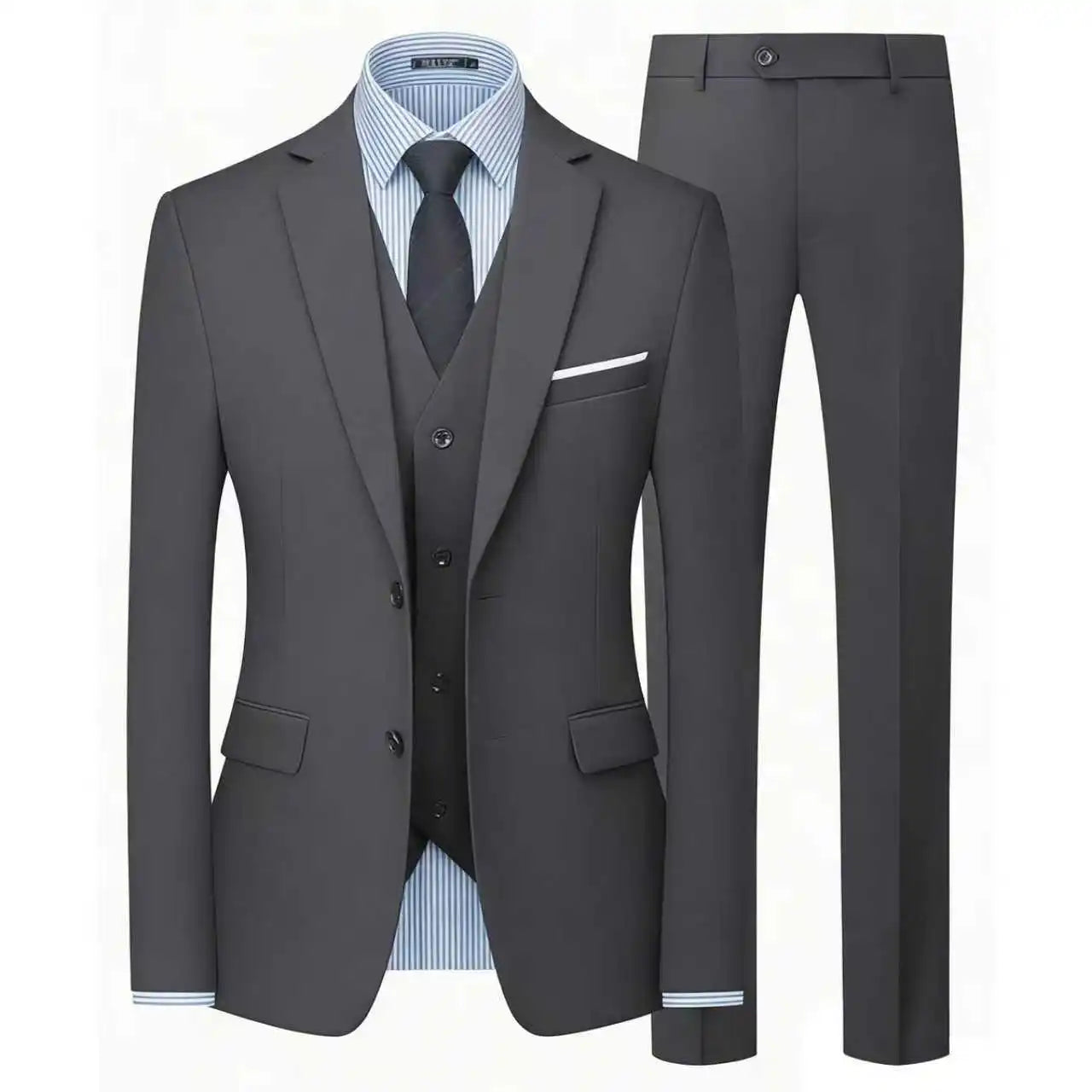 Elegant Men's Suit 3 Piece Fashion Lapel Single Breasted Groom Wedding Slim Fit Casual Version Business Suit For Man