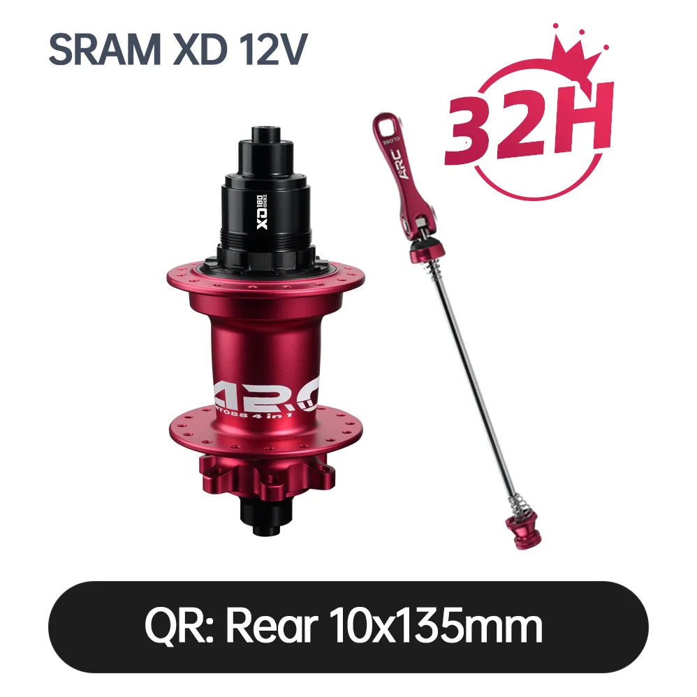 ARC MT088 MTB Hub 6 Pawls 180 Clicks Sealed Bearing Hub Front 9x100 15x100 Rear 10x135 12x142 Bicycle Cube 8 9 10 11 12 Speed
