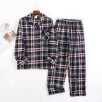 Men's Home Suits Long-sleeved Trousers Suits for Autumn and Winter Pijamas for Men Flannel Plaid Design Pajamas for Men