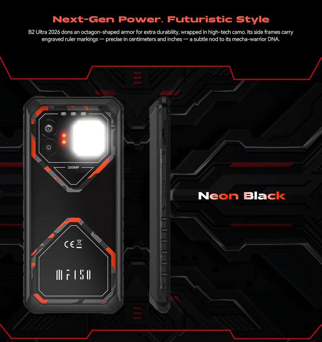 World Premiere IIIF150 B2 Ultra 2026 Rugged Phone MTK G100 Chip 256GB ROM 200MP Main Camera 15000mAh Battery Smartphone