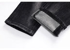 Street Fashion Men's Tight Black Grey Jeans Retro Elastic Slimming Split Style Jeans Men's Retro Designer Brand Jeans Hombre
