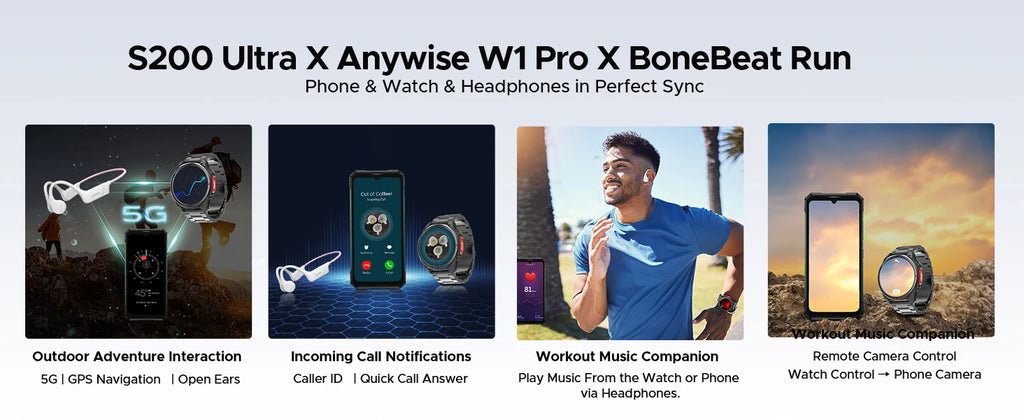 DOOGEE BoneBeat Run Bone Conduction Headphones Open-Ear Wireless Sports Earphone 10 Hours Battery Life for Running, Cycling