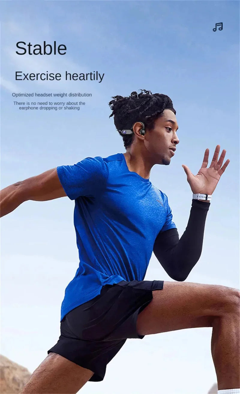 Lenovo Hot Real Bone Conduction Sport Headphone Wireless Earphone Bluetooth-Compatible Headset Hands-free with Mic for Running
