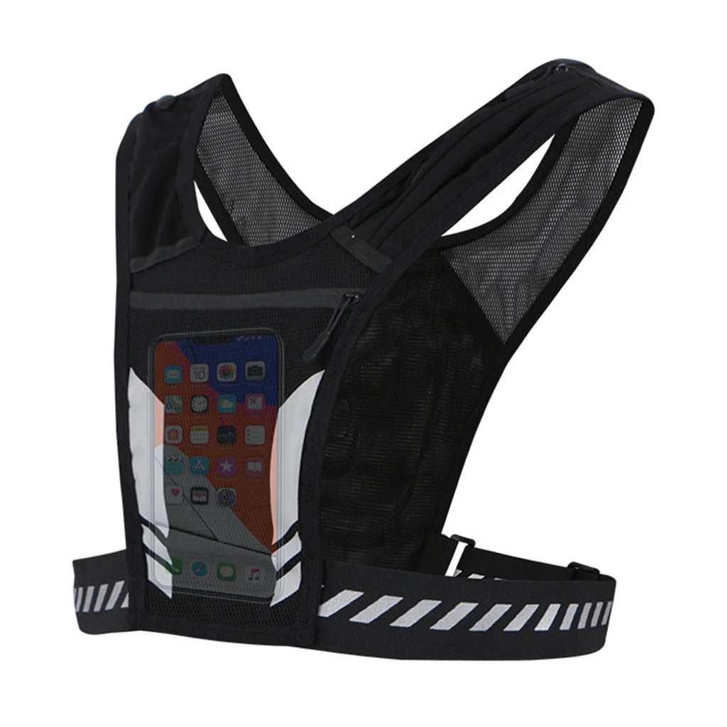 Ultra Light Running Vest with Phone Pocket Water Bottle Holder Breathable Hydration Pack for Outdoor Cycling Hiking Trail