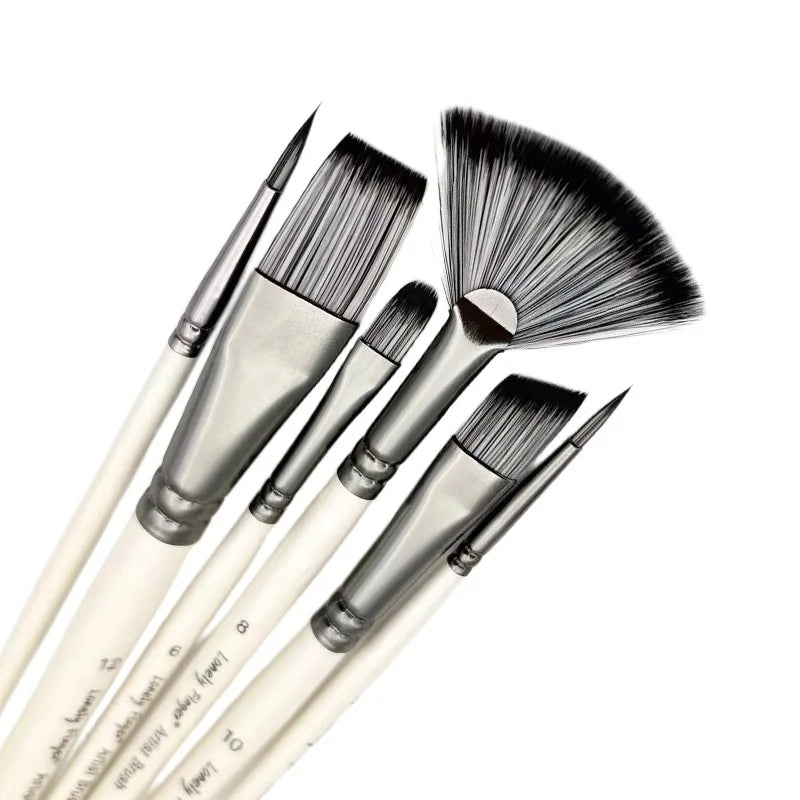 6/24/30Pcs Artist Paint Brush Set for Watercolor, Acrylic, Oil and All Media, Suitable for Canvas, Paper, Ceramic, Nylon Hair, W