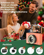 4K Vlogging Camera, 180° Flip Screen, Ring Light & Beauty Mode, Digital Camera for Beginners, 32G SD Card Included, Xmas Gift