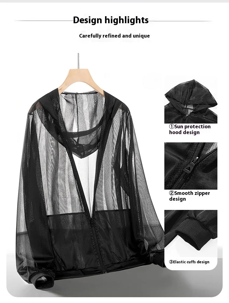 UETEEY Summer UPF 50+ UV Sun Protection Skin Coats Men Ultra-Light Sportswear Hooded Outwear Men Breathable Casual Jackets Man