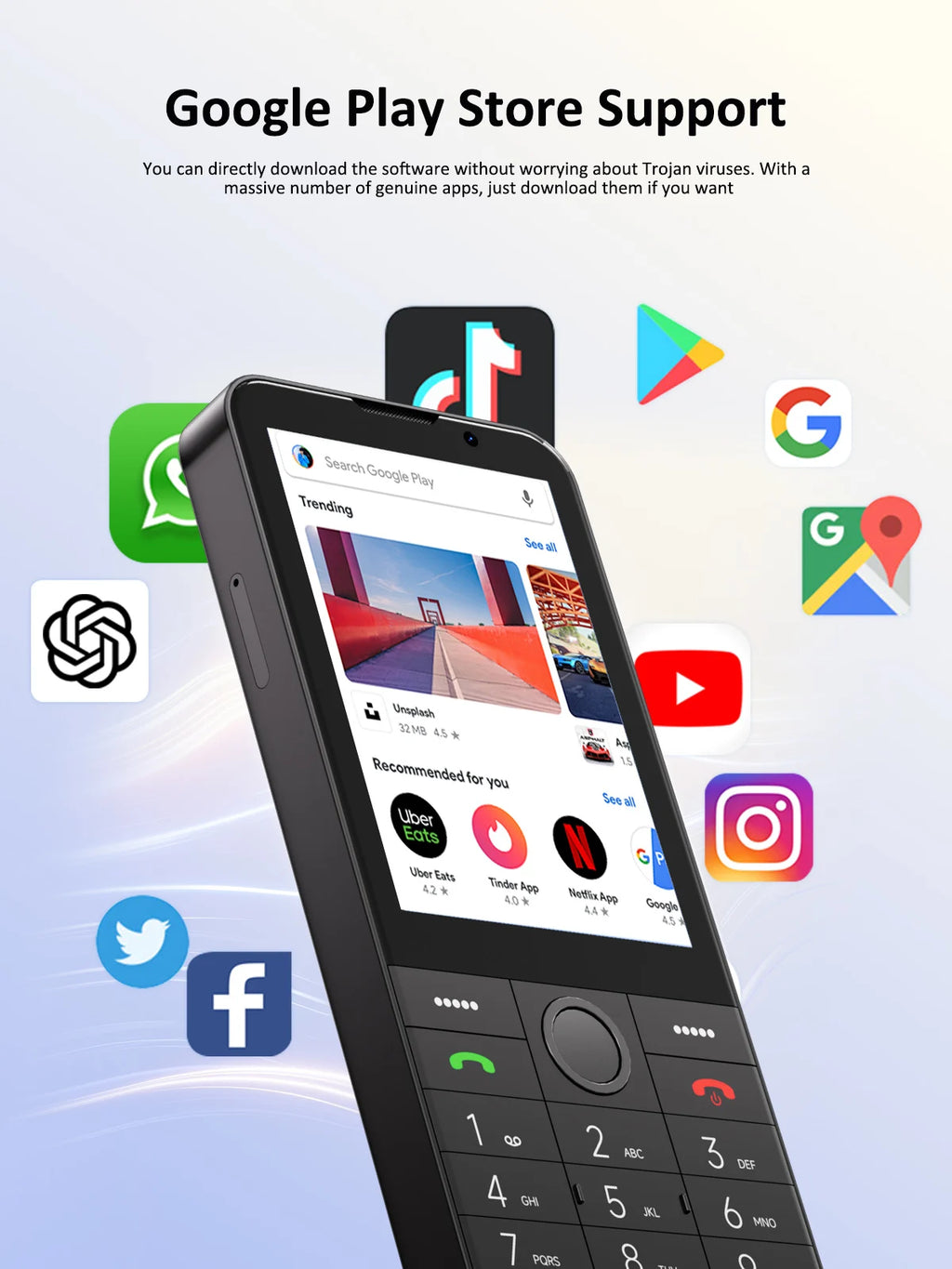 UNIWA F26 PRO 4G Touchscreen Smartphones Keypad Phone 3.5” Dual SIM Android 11 2GB+16GB 2850mAh Cellphone Whatsapp Google Store